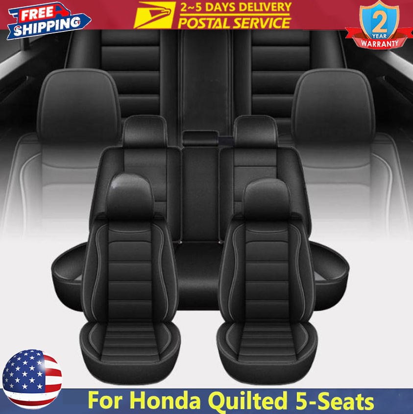 Leather Car Seat Covers Full Set Universal - Capa de assento universal preta para
