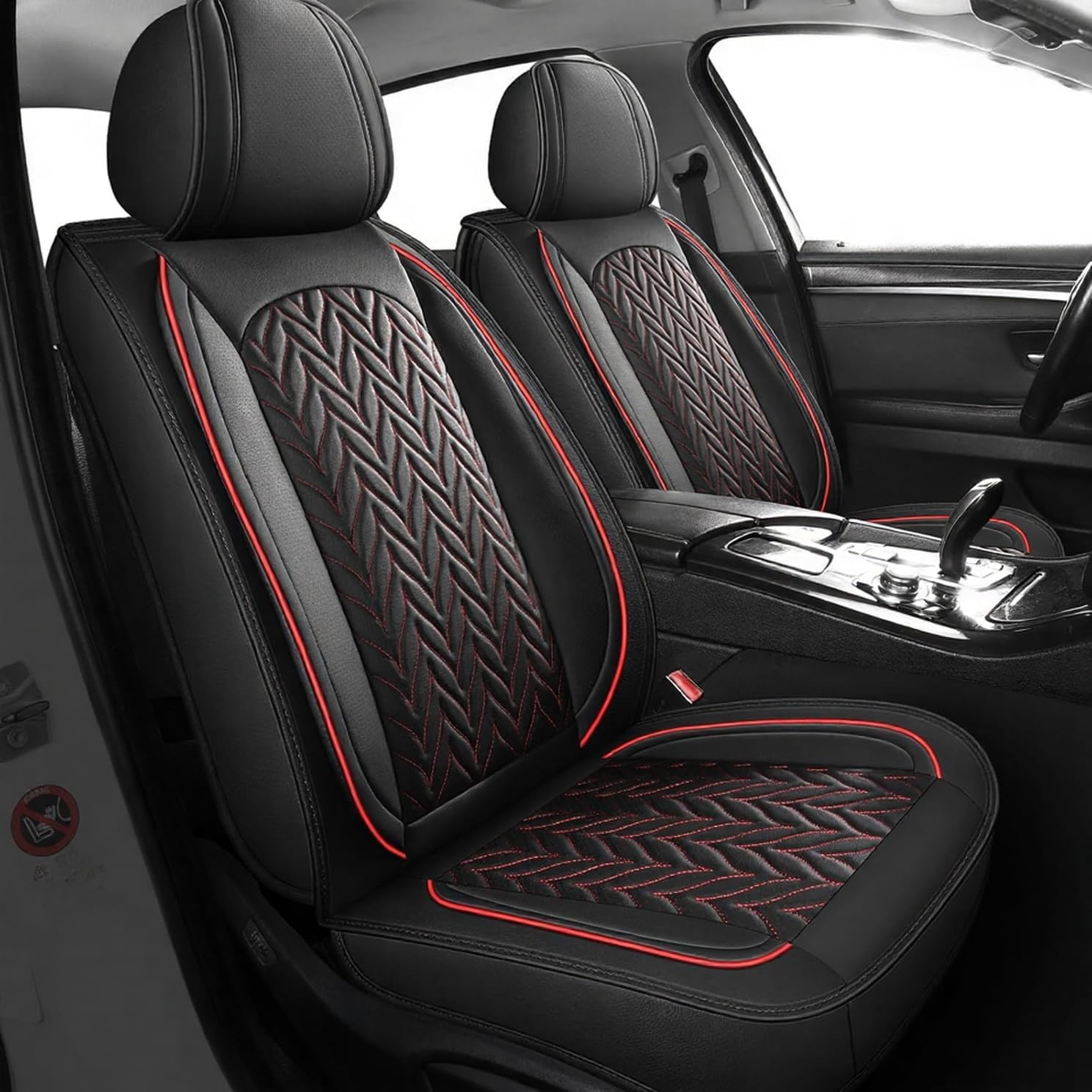 Leather Car Seat Covers Full Set Universal - Proteção Universal para Assentos de Carro,