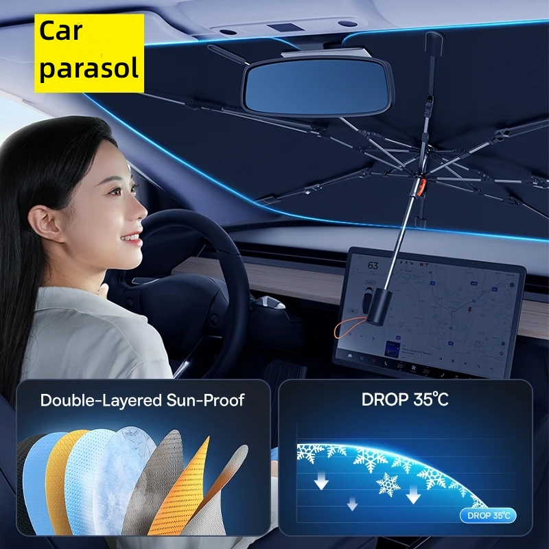 Car Sunshade Windshield Umbrella Foldable - Pára-sol dobrável para assento de carro