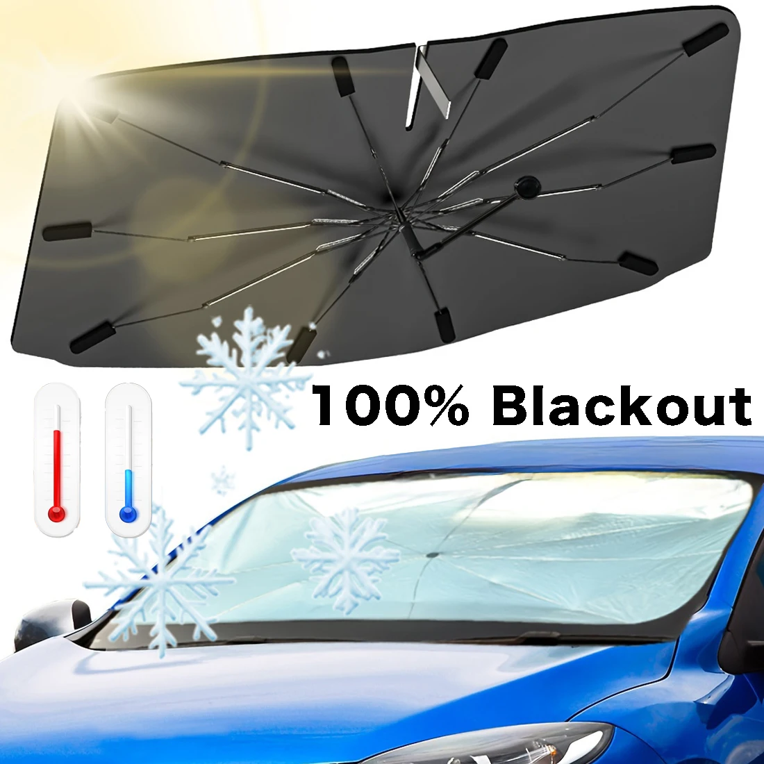 Car Sunshade Windshield Umbrella Foldable - Protetores de Sol para Para-brisa de