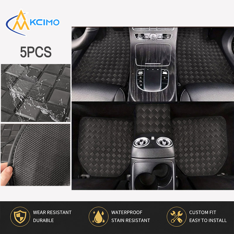 Car Floor Mats Universal Waterproof Leather - 5 peças de tapetes de carro
