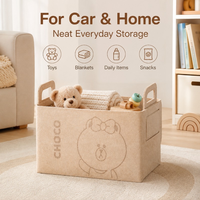 Car Trunk Organizer Foldable Storage Box - Organizador de Porta-Malas Grande de Feltro
