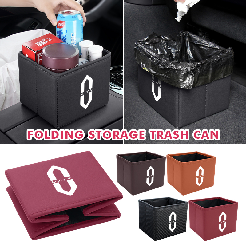 Waterproof Car Trash Can With Lid - Lixeira dobrável para carro, saco organizador