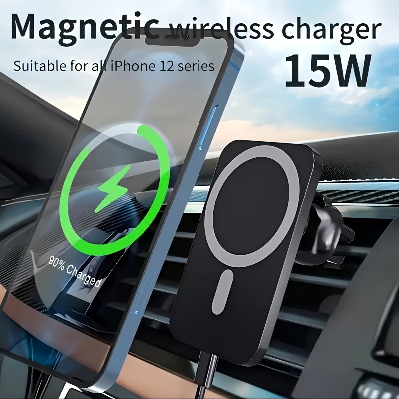 Wireless Car Charger Mount Fast Charging - Carregador Sem Fio Magnético para Carro