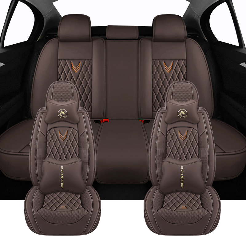 Leather Car Seat Covers Full Set Universal - Conjunto completo de capas universais para