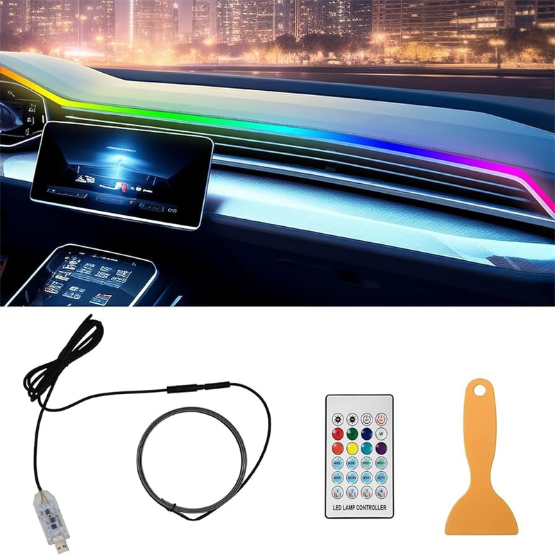 Led Ambient Interior Car Lights App Control - Colorido led interior do carro escondido