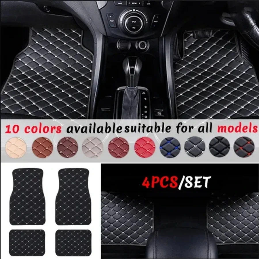 Car Floor Mats Universal Waterproof Leather - Tapetes automotivos 4 peças, universal, couro