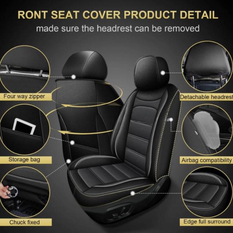 Capa de assento universal pret - Leather Car Seat Covers Full Set Universal avaliação e preço