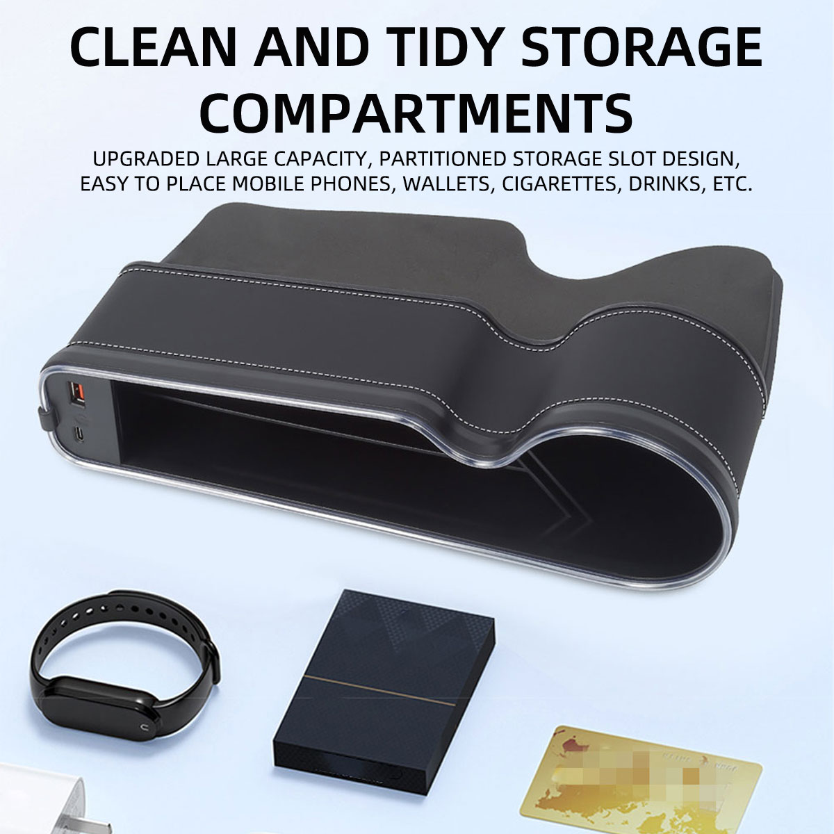 Organizador de Espaço entre As - Seat Gap Filler Organizer With Usb Charger avaliação e preço