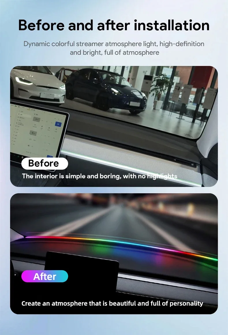 140/150cm led luz ambiente do  - Led Ambient Interior Car Lights App Control avaliação e preço
