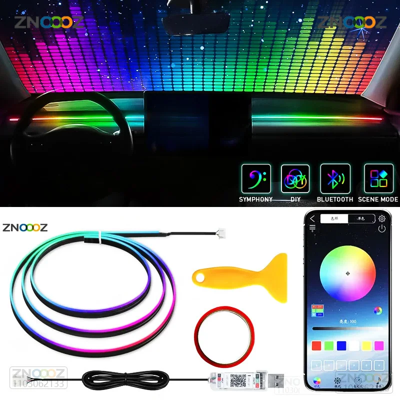ZNOOOZ-Interior do carro RGB L - Led Ambient Interior Car Lights App Control avaliação e preço