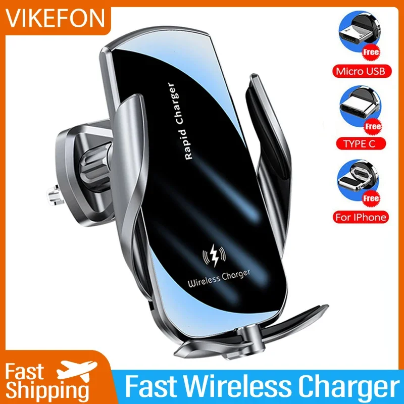 VIKEFON-carregador de carro se - Wireless Car Charger Mount Fast Charging avaliação e preço