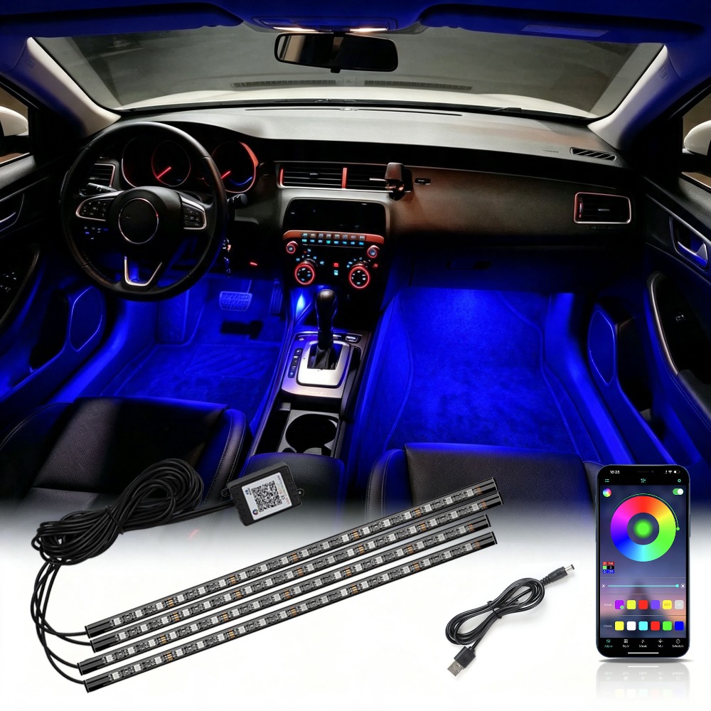 Lâmpada Ambiente RGB Neon para - Led Ambient Interior Car Lights App Control avaliação e preço
