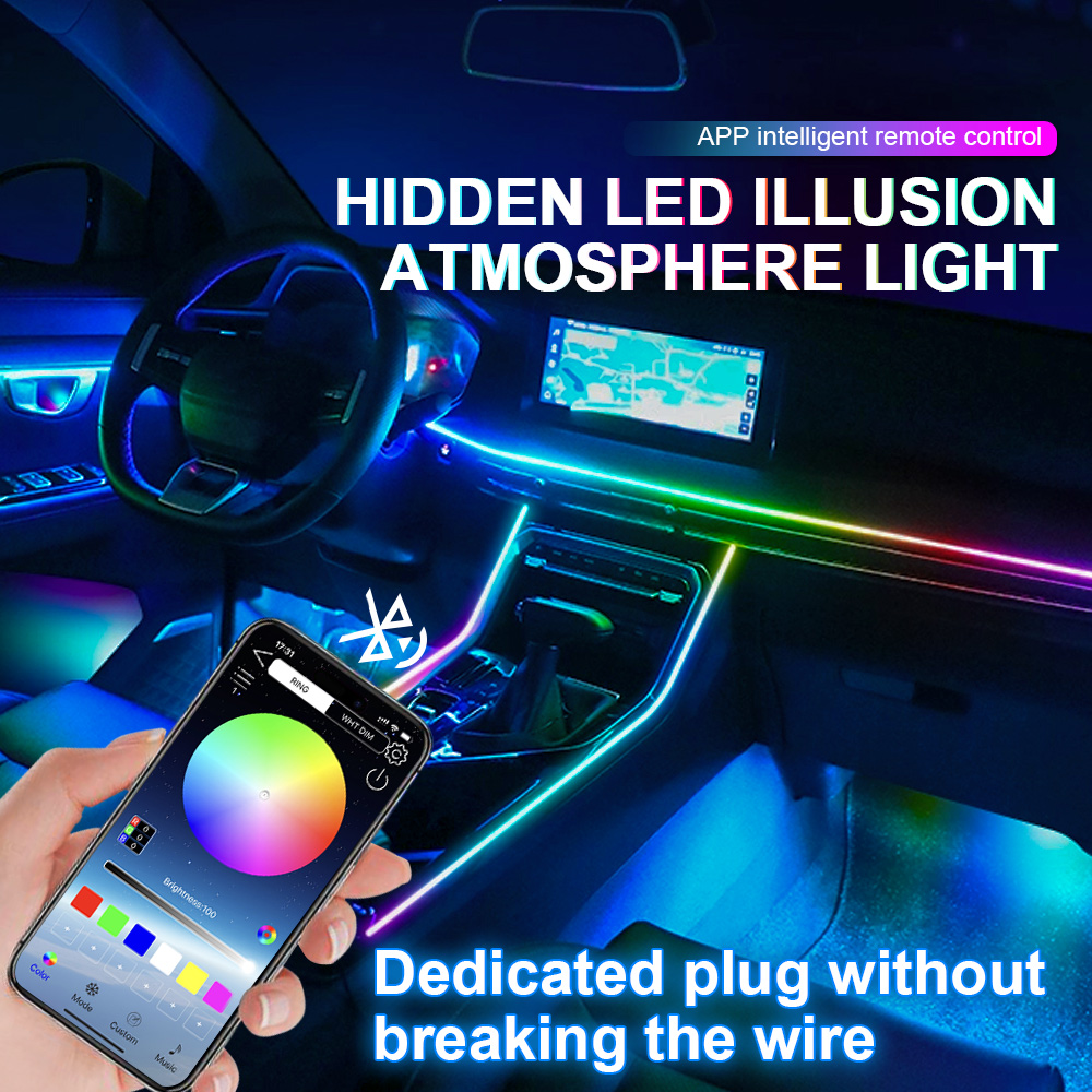 6/10/14/18 em 1 luz ambiente d - Led Ambient Interior Car Lights App Control avaliação e preço