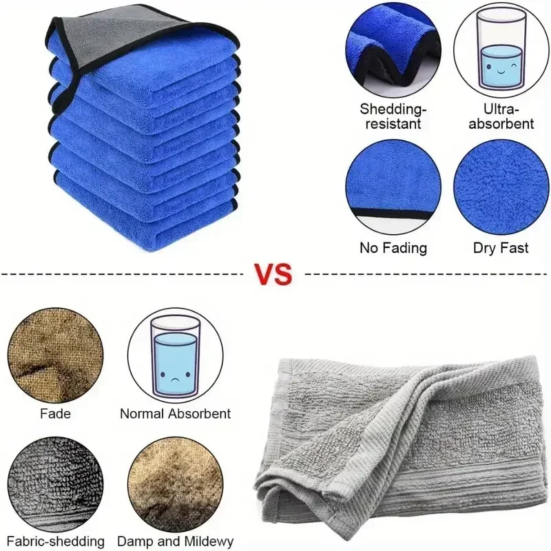 Toalha de limpeza de microfibr - Microfiber Car Drying Towel Super Absorbent avaliação e preço