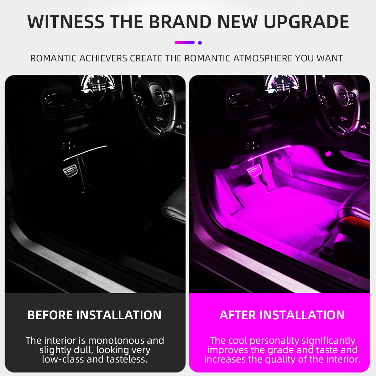 Luz Ambiente Neon 2/4 em 1 par - Led Ambient Interior Car Lights App Control avaliação e preço