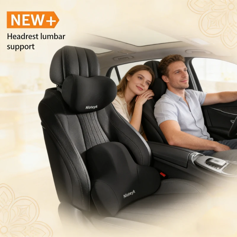 Conjunto de Almofada de Pescoç - Memory Foam Car Neck Pillow Lumbar Support avaliação e preço