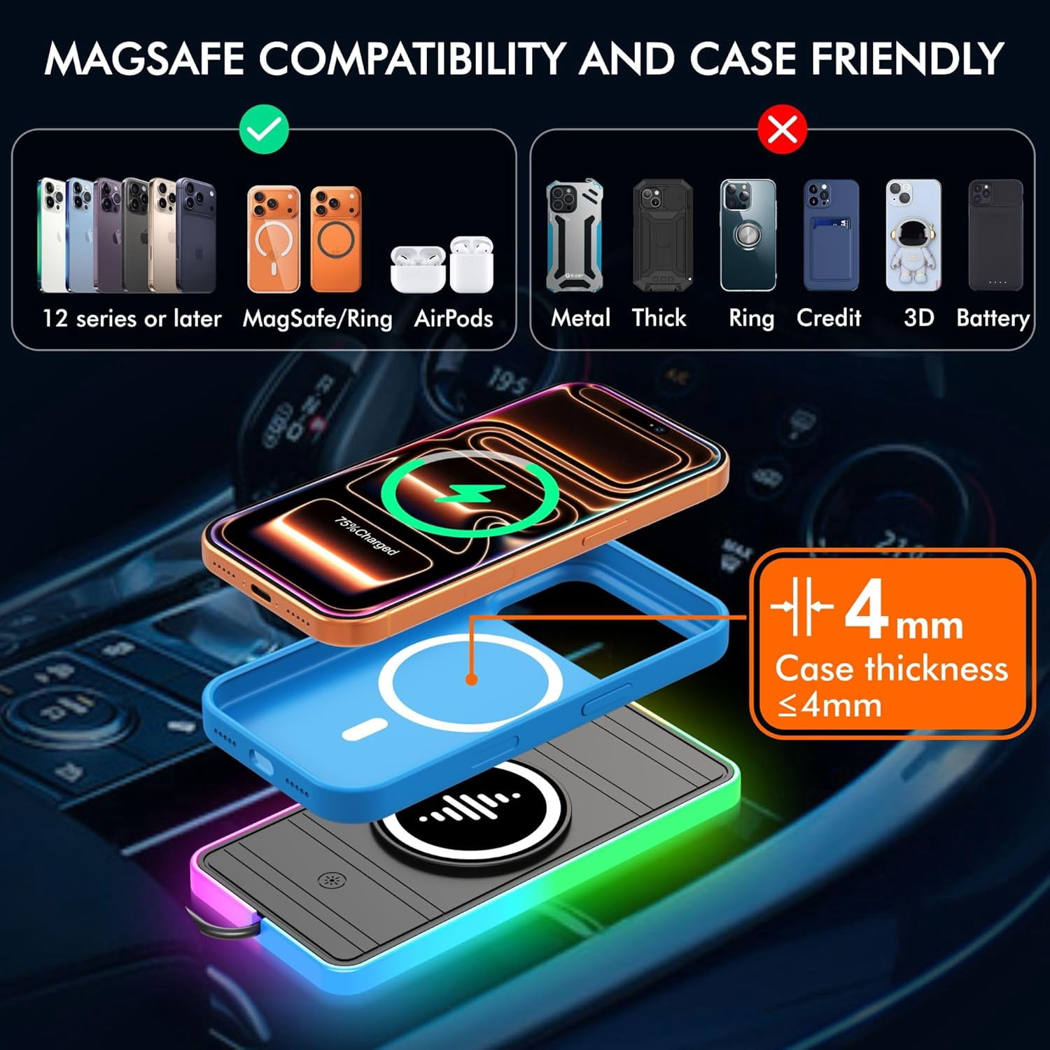 Carregador Magnético Sem Fio 1 - Wireless Car Charger Mount Fast Charging avaliação e preço
