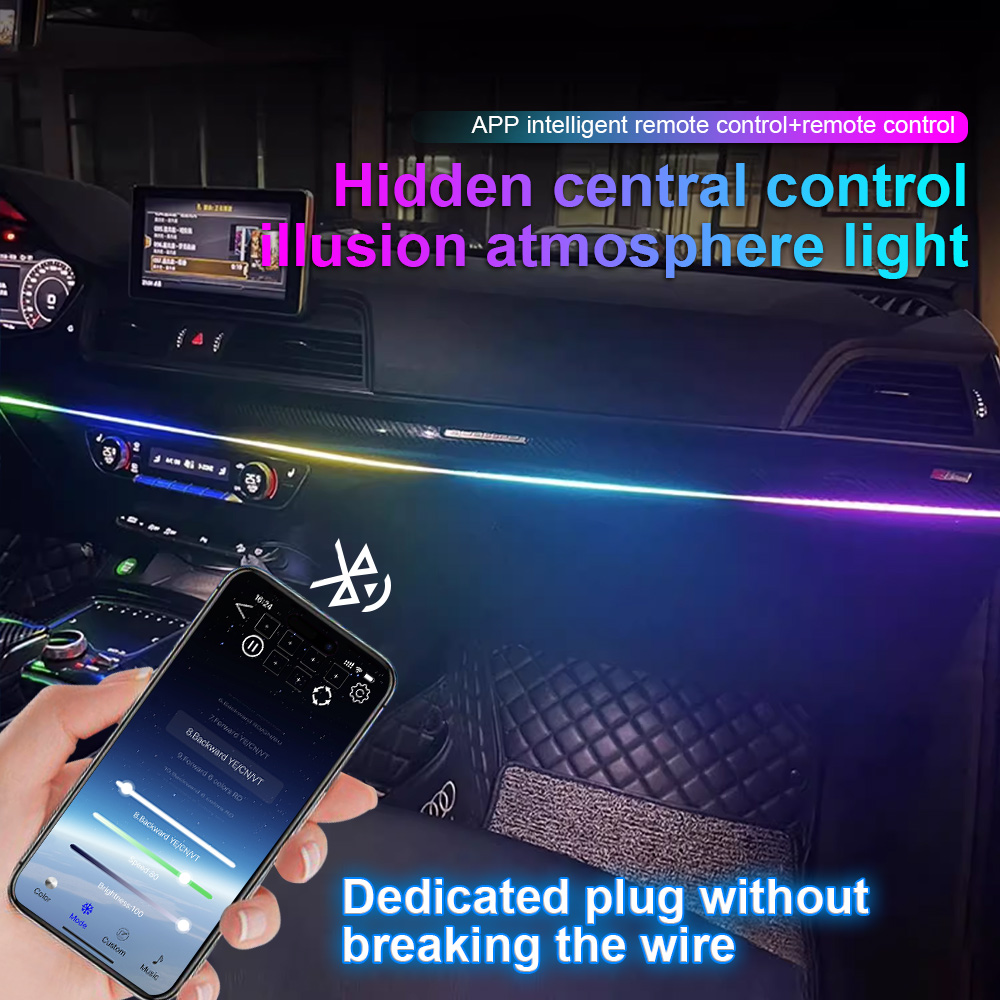 64 cores usb carro led luz amb - Led Ambient Interior Car Lights App Control avaliação e preço