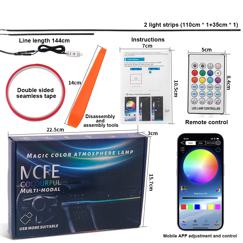 64 cores usb carro led luz amb - Led Ambient Interior Car Lights App Control avaliação e preço