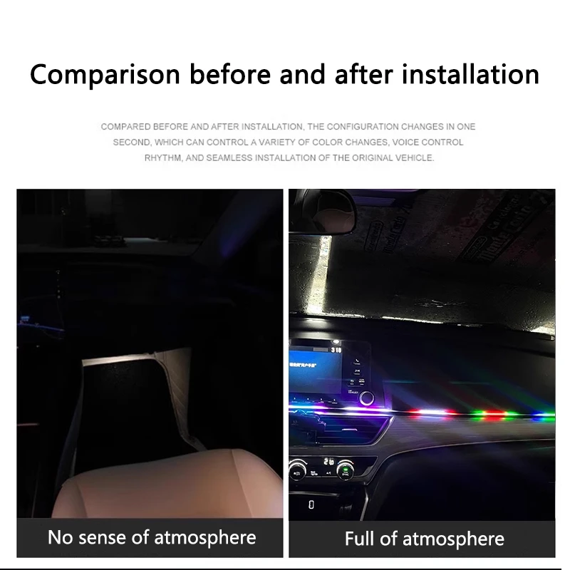 Colorido led interior do carro - Led Ambient Interior Car Lights App Control avaliação e preço